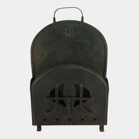 Hugo Berger Goberg Germany Arts And Crafts Patinated Metal Owl Magazine Holder