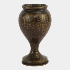 Dirk Van Erp Style Arts And Crafts Trench Art Hammered Brass Shell Casing Vase