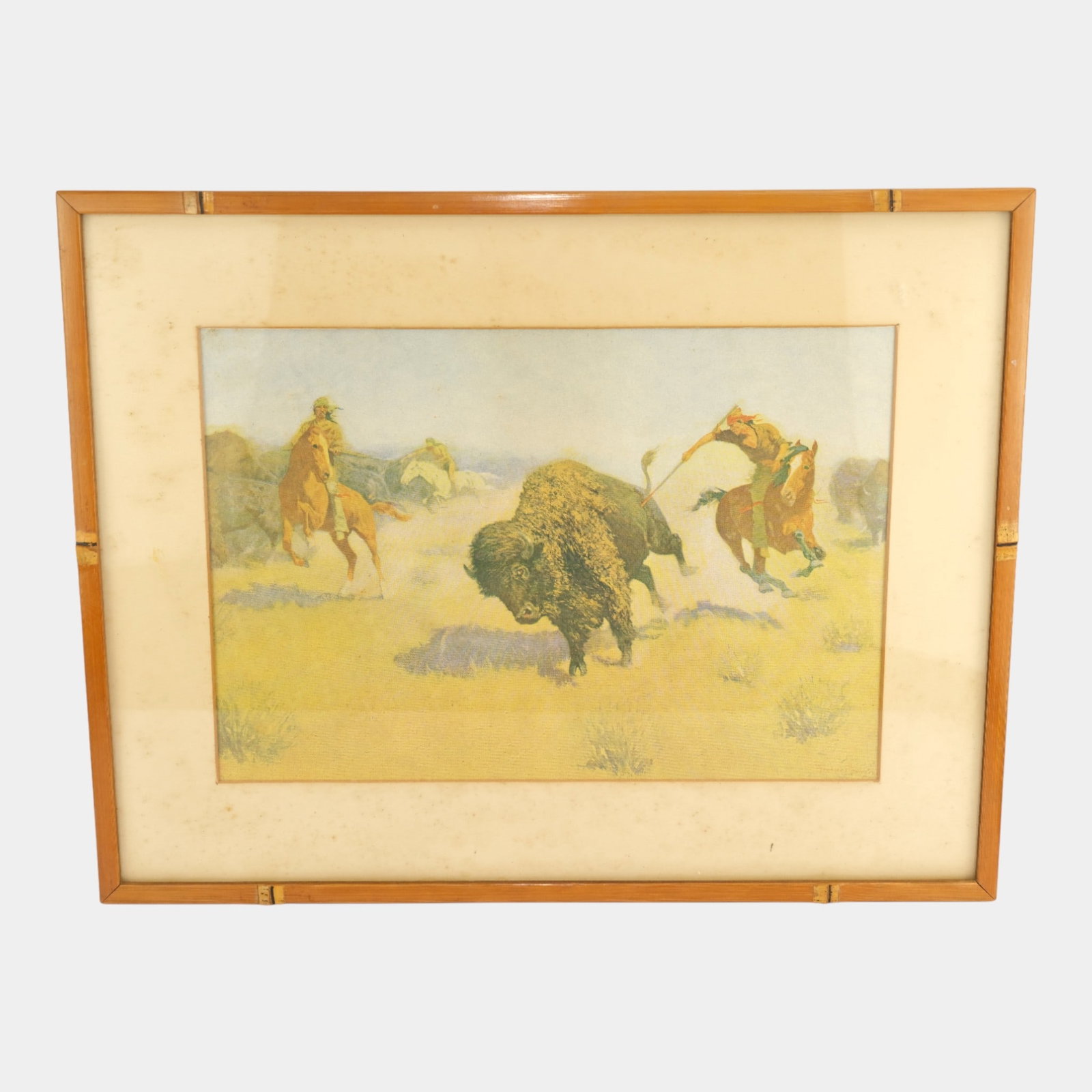 Frederic Remington (USA 1861-1909) "Buffalo Runners" Framed Print (1 of 3)