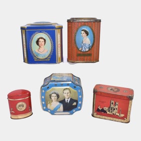 Queen Elizabeth II & King Edward VIII Portrait Tins with Lids And Banks