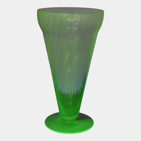 Uranium Green Depression Glass Ice Tea Tumblers Set Of 4