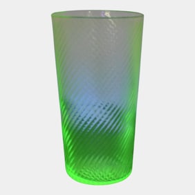 Uranium Green Depression Glass Tumblers Set Of 6