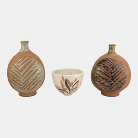 Charles Lakofsky Ohio Modernist Studio Pottery Vases