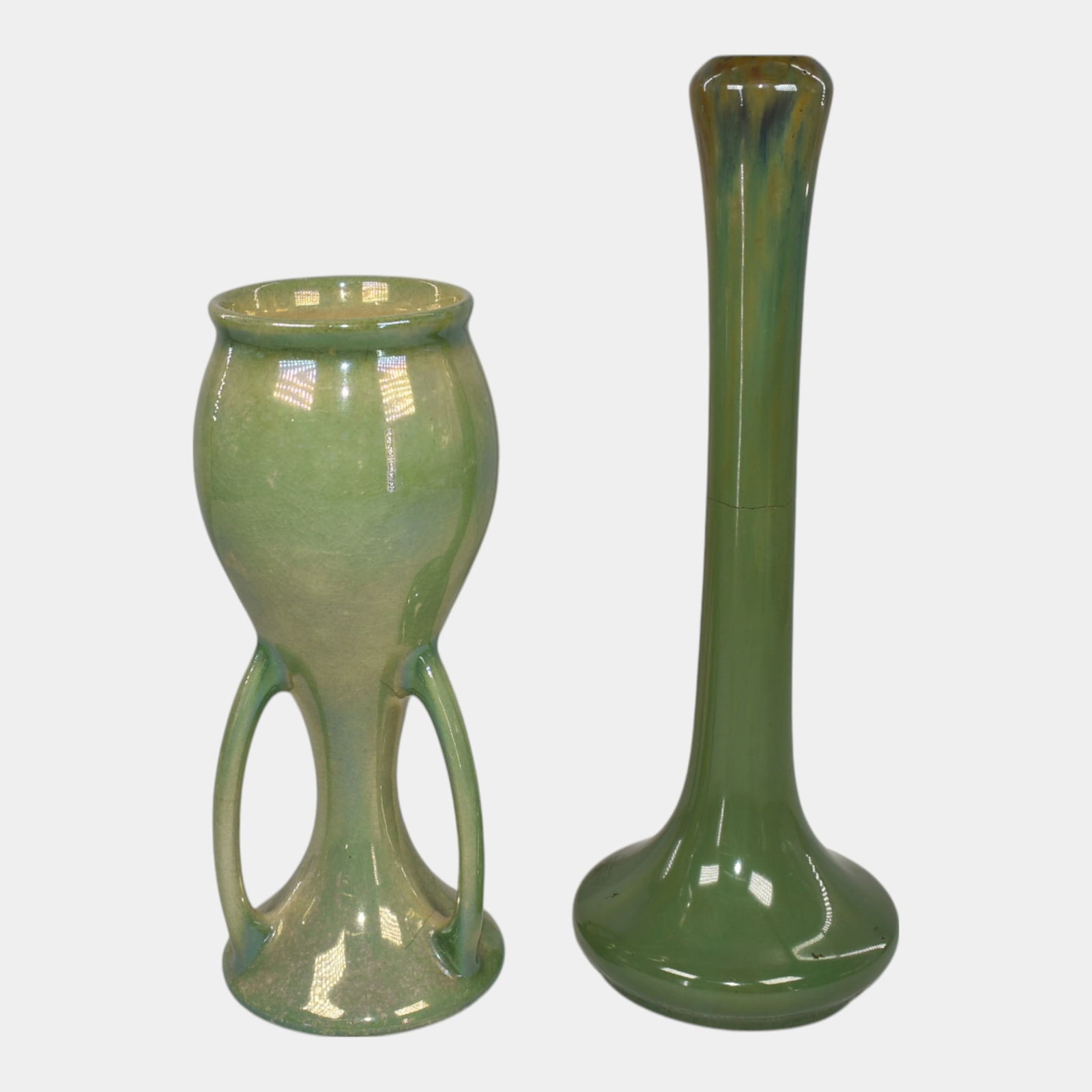 Fulper Weller Lustre Vintage Art Pottery Green Vases (1 of 6)