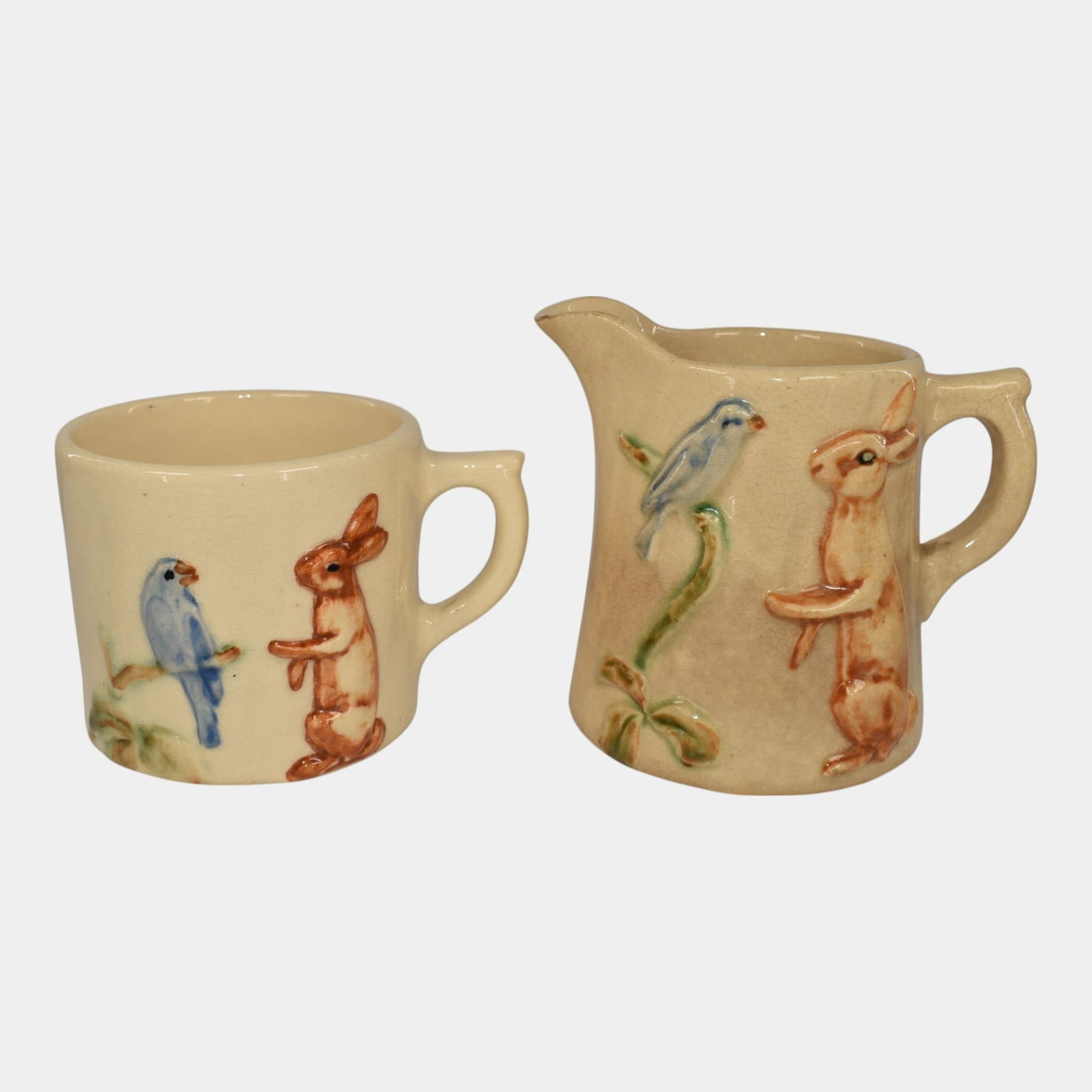 Weller Zona Creamware 1920 Art Pottery Mug Creamer (1 of 8)