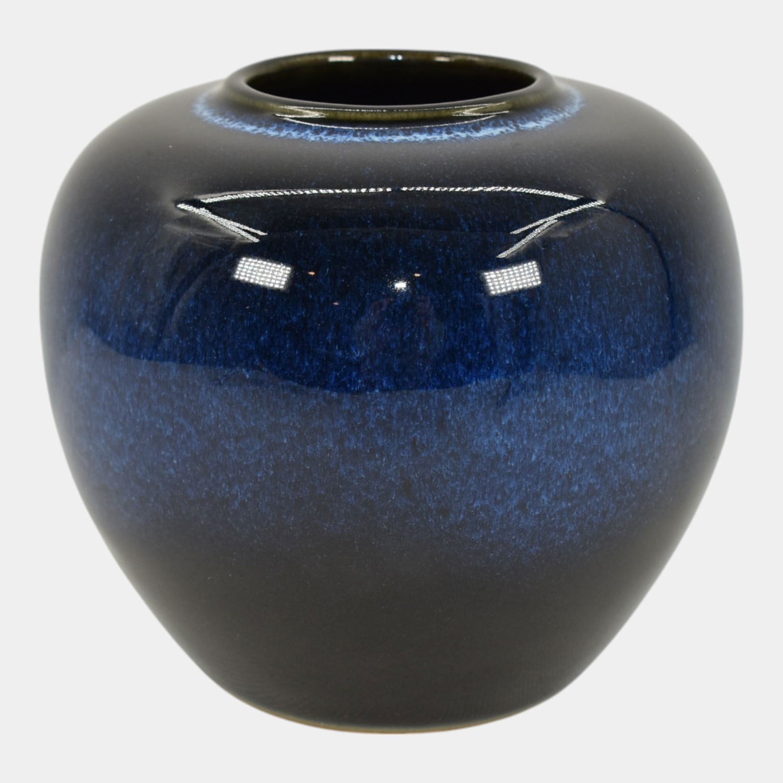 Art Pottery Deep Blue Blue Shouldered Ceramic Vase (1 of 6)