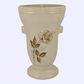 McCoy Mid Century Modern Art Pottery White Ceramic Vase