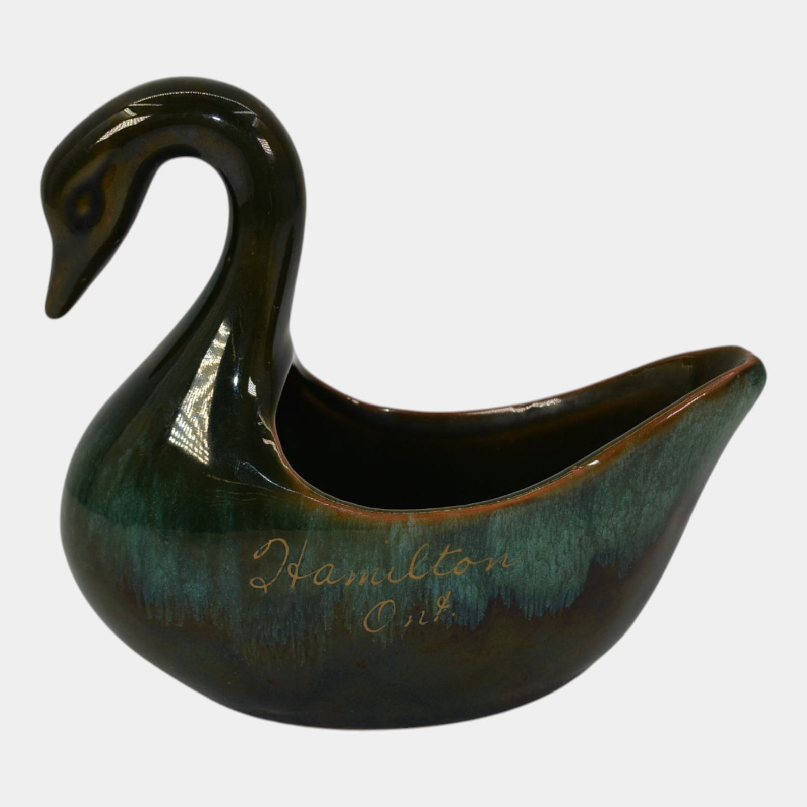 Anna Van Briggle Vintage Art Pottery Green Ceramic Swan (1 of 6)