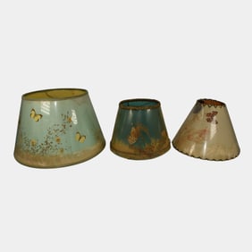 Van Briggle Pottery Three Original Butterfly Clip On Lamp Shades