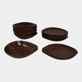 Roseville Raymor Dinnerware 6 Soup Bowls 155 6 Saucers 154L