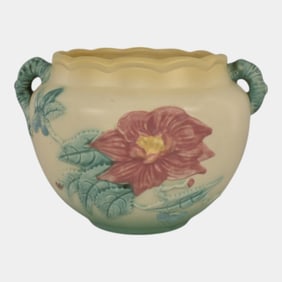 Hull Pottery Woodland Yellow Blue Jardiniere Planter W7-5