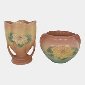 Hull Pottery Water Lily Vase L-A-8 Jardiniere L-24-8