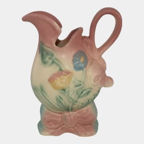 Hull Bow Knot 1930s Pottery Pink Pitcher B1 5 1/2