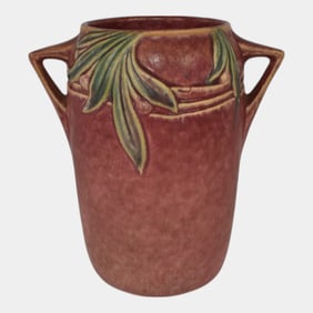 Roseville Velmoss II Rose Pink 1935 Pottery Vase 714-6