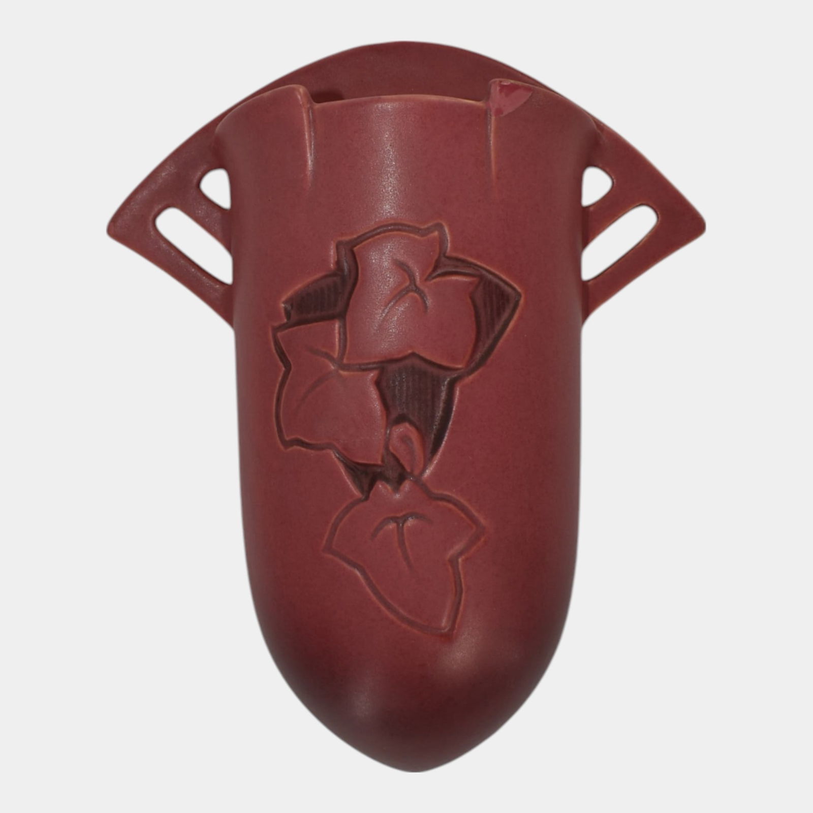 Roseville Silhouette Red Wall Pocket 766-8: We offer in house shipping on all items. Plus spend $500 on winning bids and your shipping is free. Roseville Silhouette Red Wall Pocket 766-8 A couple small repairs. No other damage or repair of any