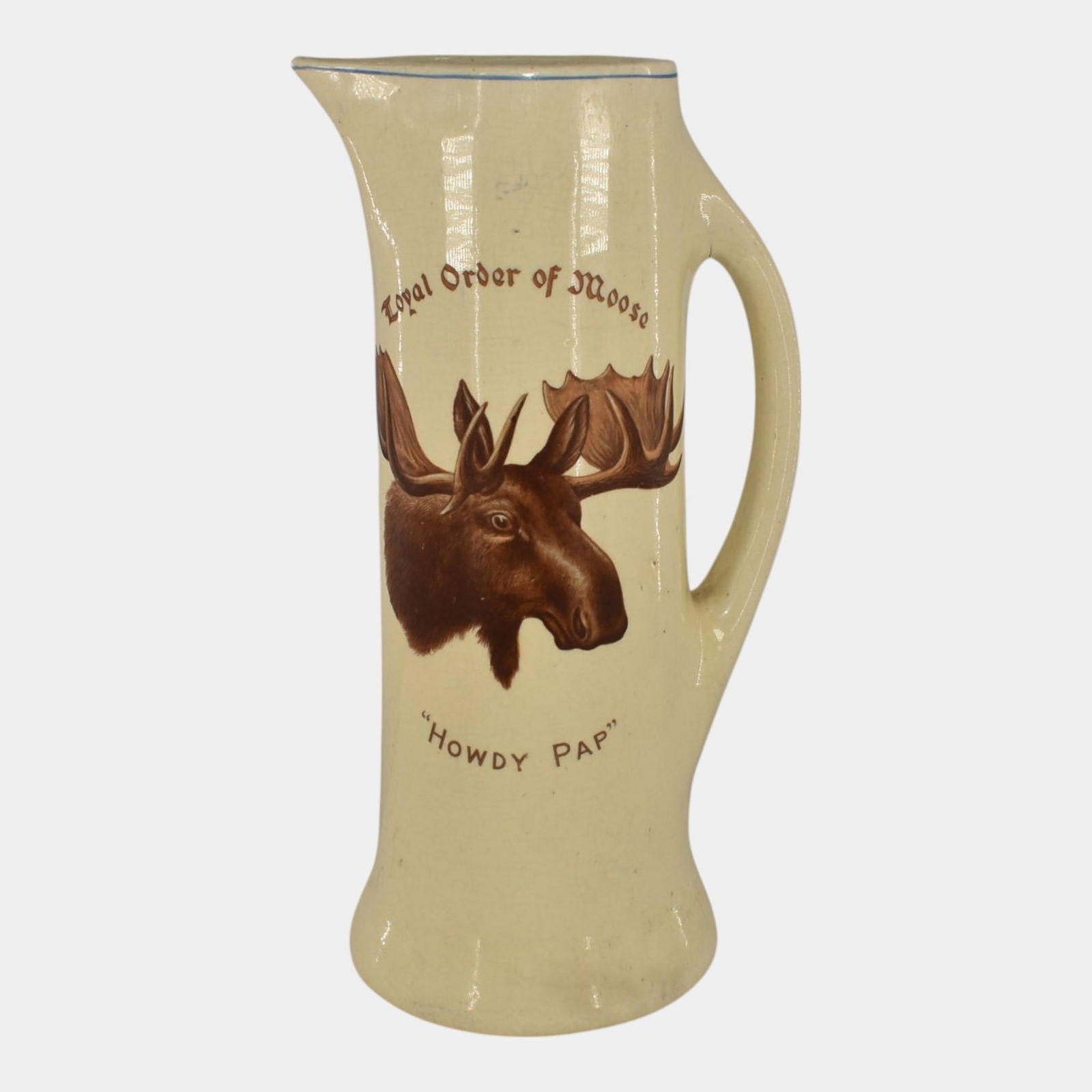 Roseville Creameare 1916 Pottery Moose Ceramic Ewer: We offer in house shipping on all items. Plus spend $500 on winning bids and your shipping is free. Roseville Creameare 1916 Pottery Moose Ceramic Ewer Nice mold and color. Excellent condition with br