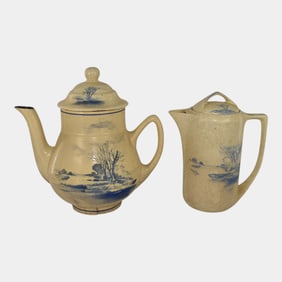 Roseville Creamware Dutch Art Pottery Teapot Pitcher
