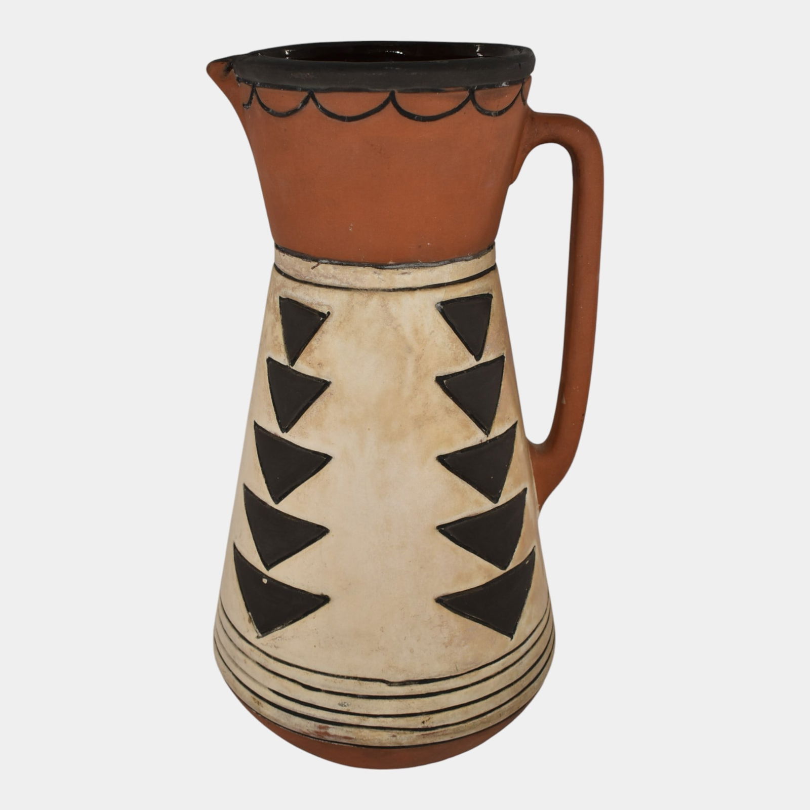 Weller Souevo Pottery Carved Native Design Tall Pitcher (1 of 8)