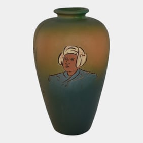 Weller Dickens Ware 1900s Pottery Portrait Vase
