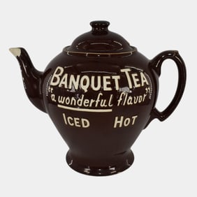 Vintage Banquet Tea Oversized Advertising Pottery Teapot Counter Display