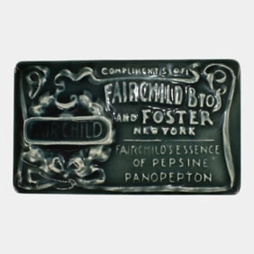 Fairchild Bros and Foster Vintage Art Pottery Green Ink Blotter
