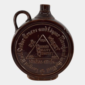 Quinn's Rye Whiskey Vintage Art Pottery Stoneware Advertising Jug