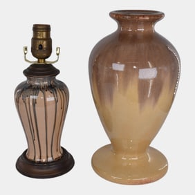 Peters and Reed Shadow Ware Lamp Muncie Pottery Lamp Base