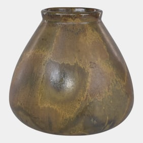 Red Wing 1930s Vintage Art Pottery Brown Nokomis Vase