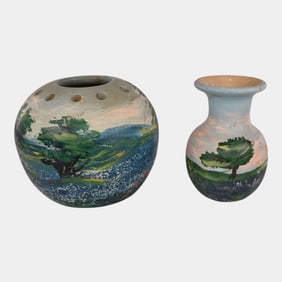 San Antonio The Alamo Vintage Art Pottery Vase Flower Frog