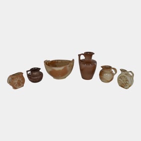 Frankoma Vintage Art Pottery Vase Pitchers And Bowl