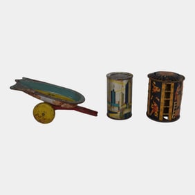 Vintage Coin Tins And Toy