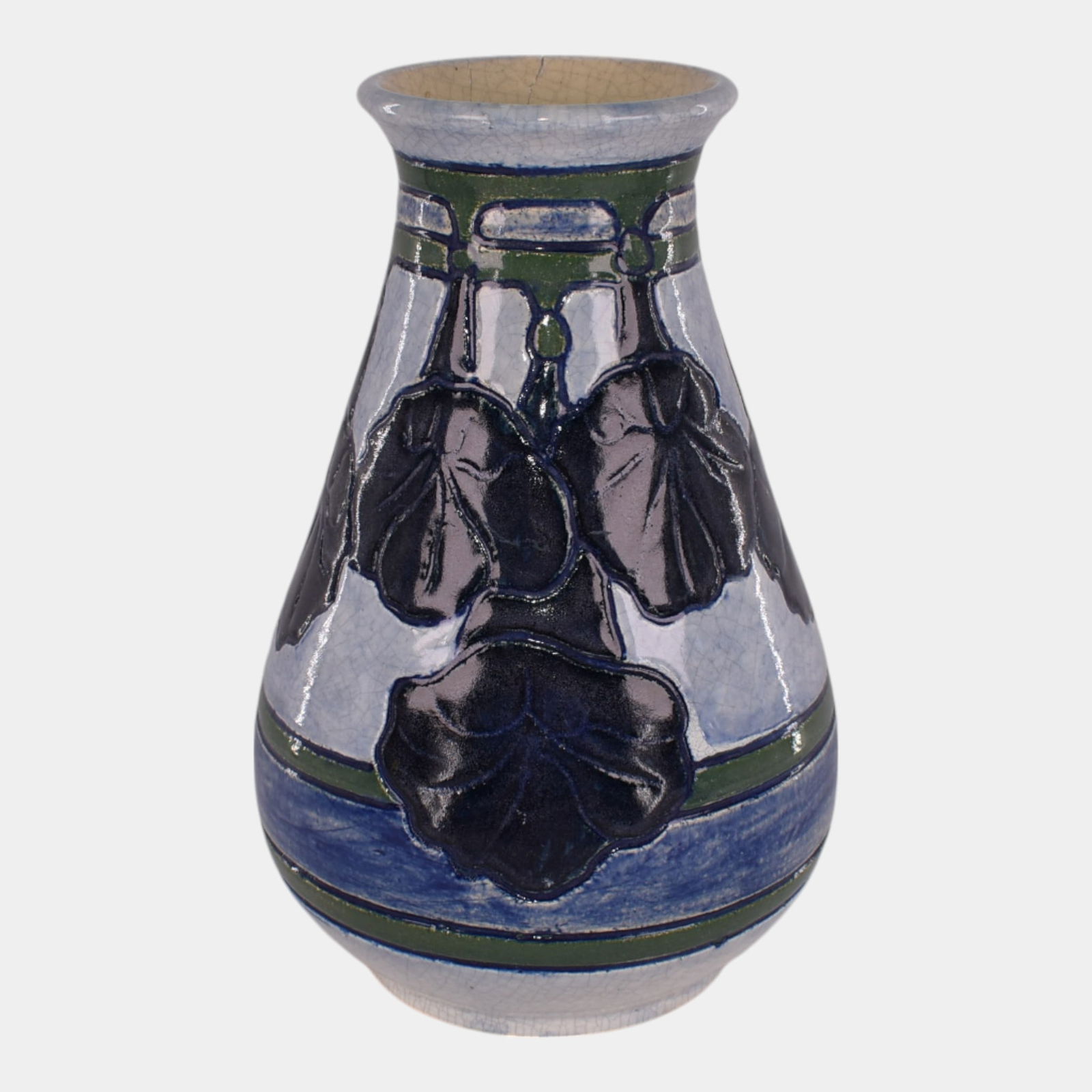 Freiwald Studio Pottery Art Pottery Blue Newcomb Style Vase (1 of 9)