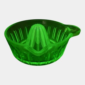 Uranium Green Depression Glass Tab Handled Citrus Juicer