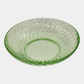 Uranium Green Depression Glass Bowl