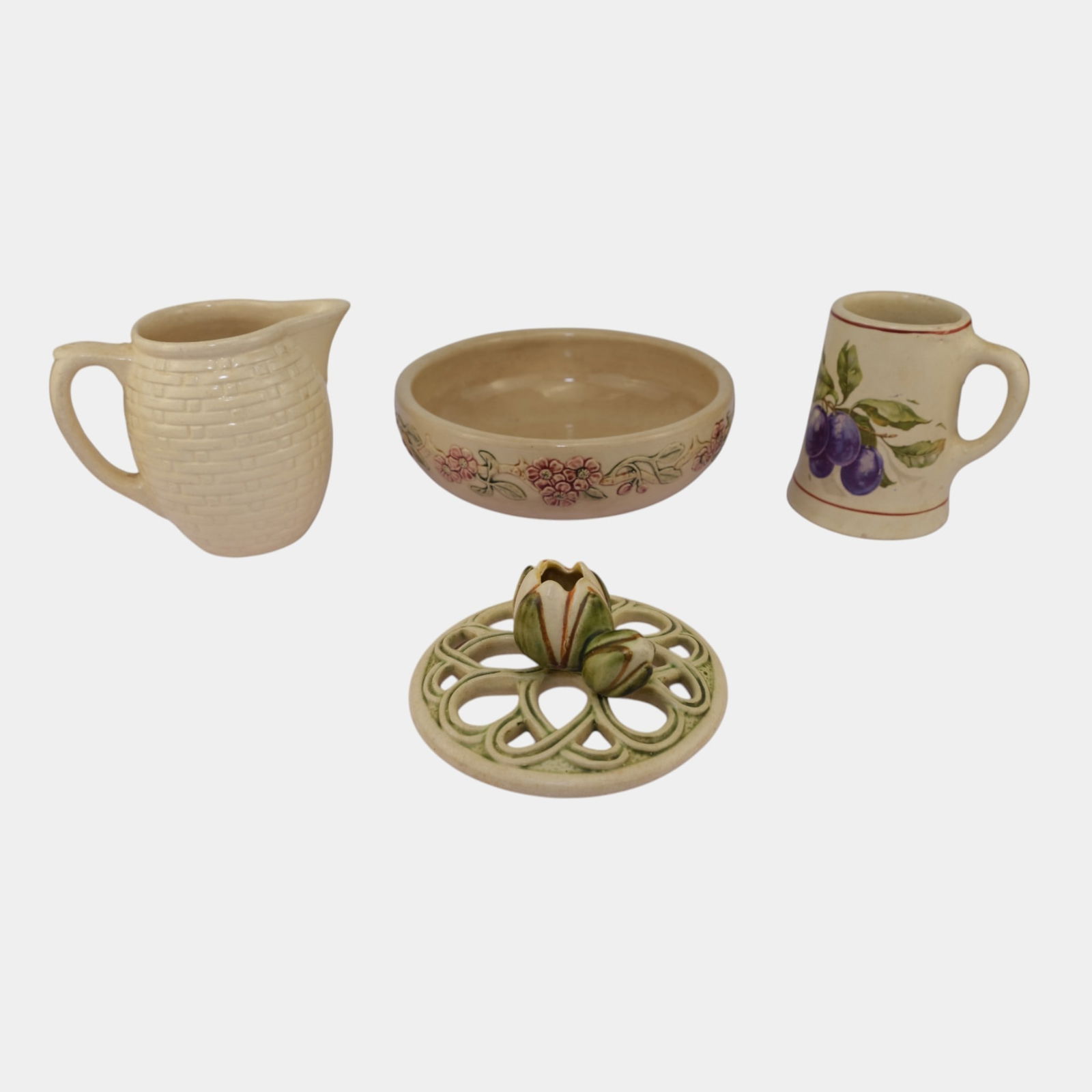 Weller Pierre Creamware Pottery Ceramic Bowl Pitcher Mug Florenzo Lid (1 of 4)