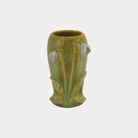 Ephraim Faience 2022 Miniature Matte Green Olympia Lily Art Pottery Vase