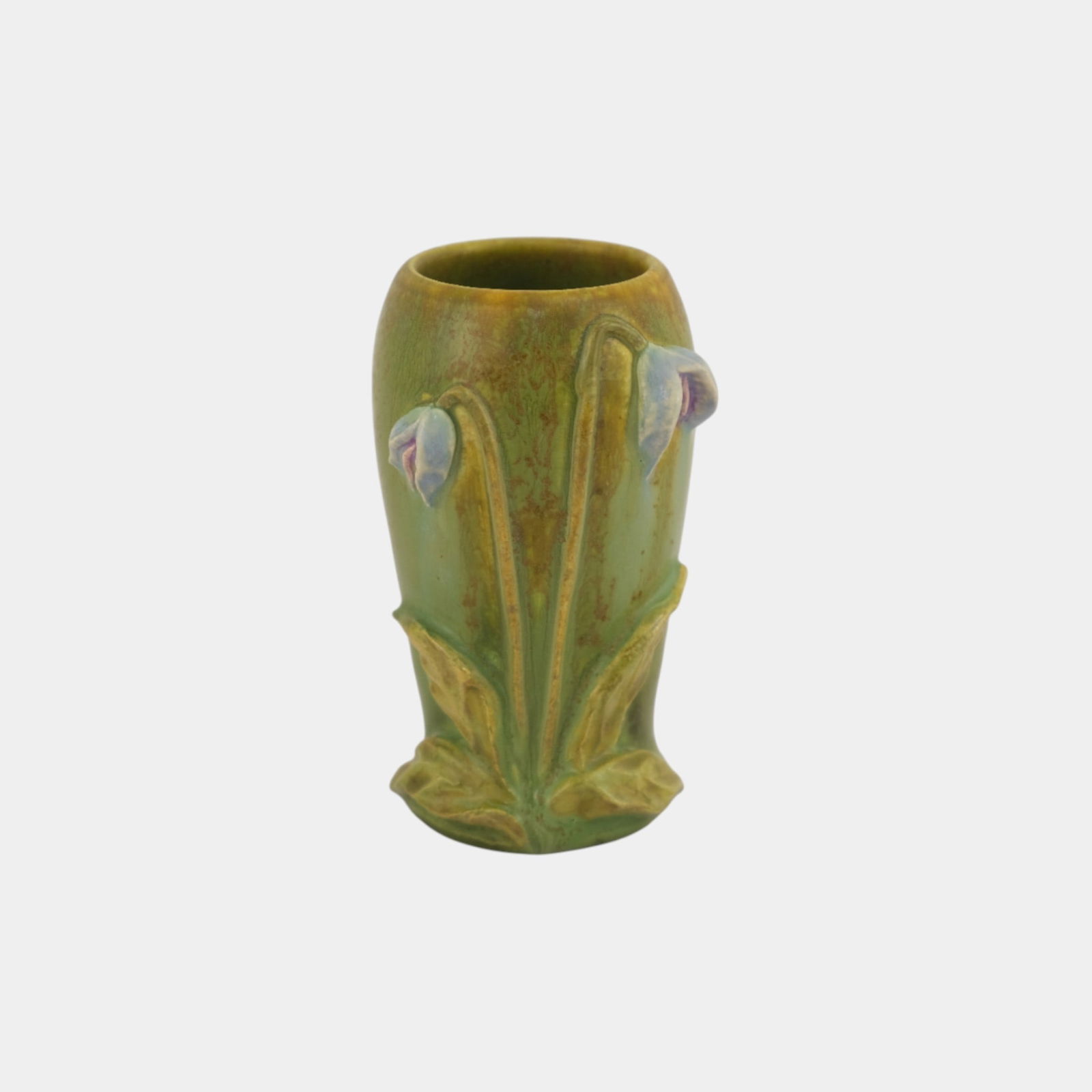 Ephraim Faience 2022 Miniature Matte Green Olympia Lily Art Pottery Vase (1 of 3)