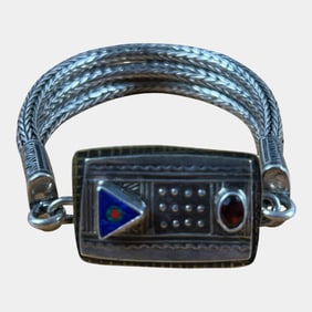 Tabra Braided Triple Strand Sterling Silver Connector Bracelet