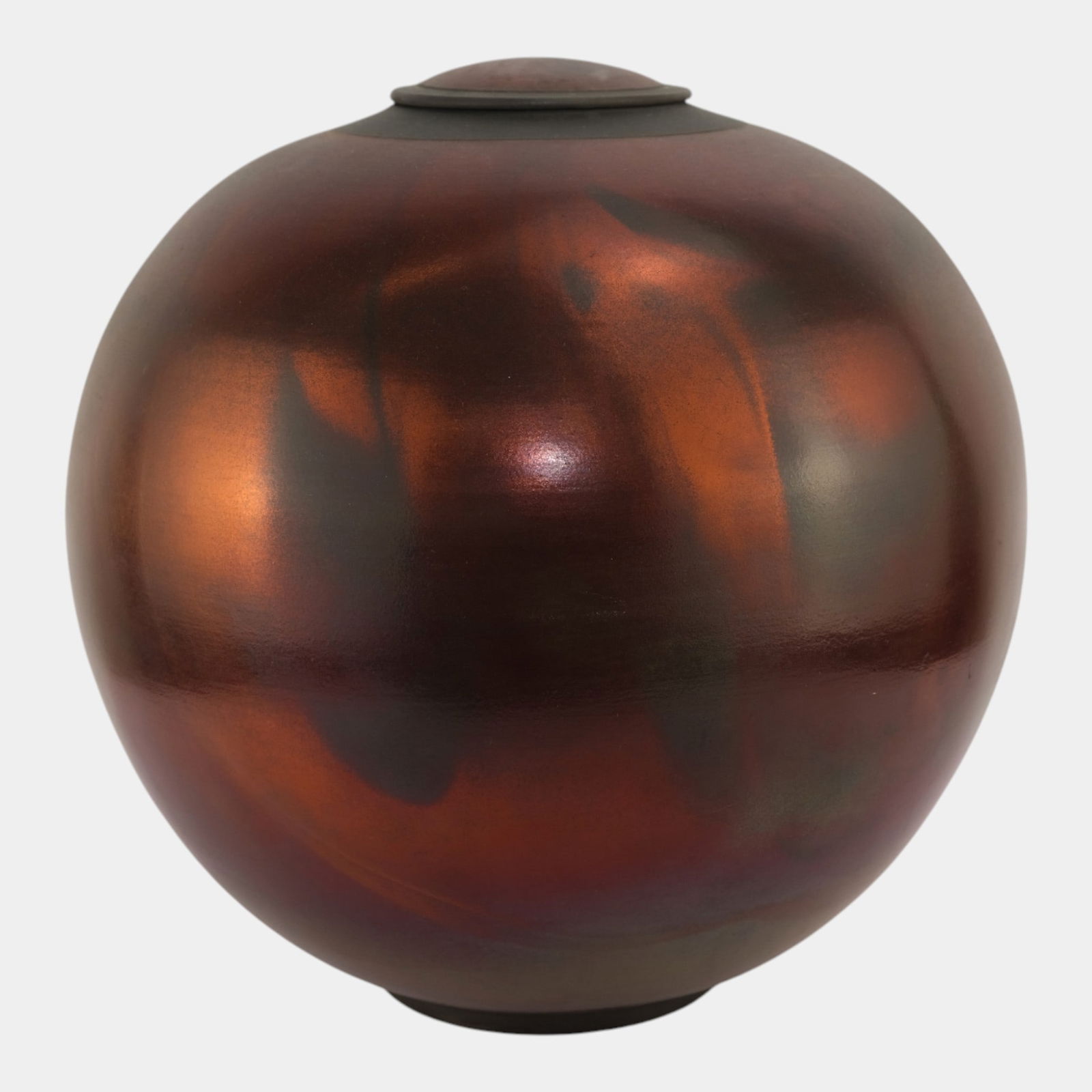Christine Colombarini Raku Pottery 1990 Massive Lidded Orb Vase (1 of 3)