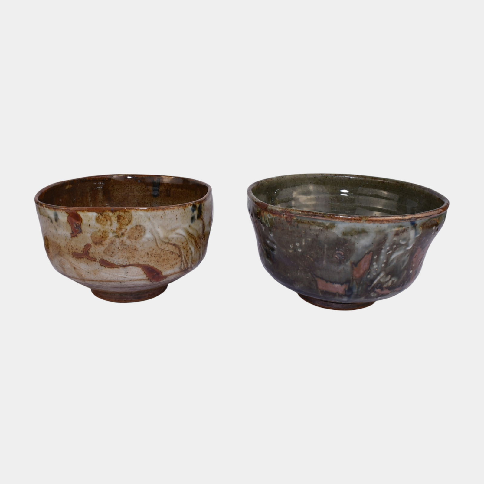 John Glick (1938-2017) Plum Tree Pottery Brown Black MCM Bowls (1 of 3)