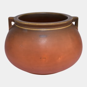 Roseville Rosecraft Burnt Orange 1920 Vintage Pottery Ceramic Bowl Vase 129-5