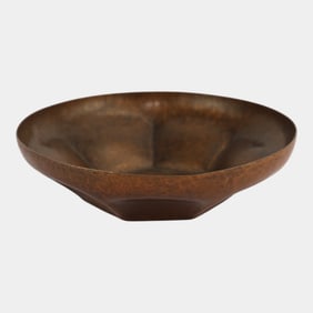 Dirk Van Erp 1910s Arts And Crafts Lobed Hammered Copper Bowl