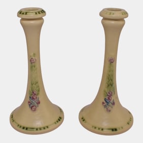 Roseville La Rose Vintage Art Pottery Ceramic Candle Holder 1052-8