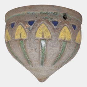 Roseville Mostique Gray 1916 Antique Art Pottery Hanging Basket Planter 334-6