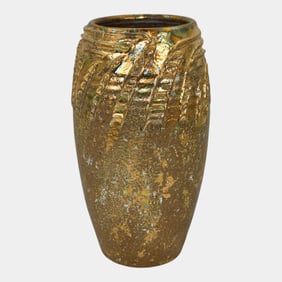 John Hodge Louisiana Studio Art Pottery Golden Luster Vase