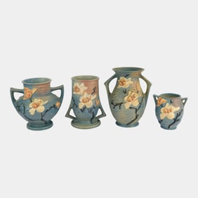 Roseville Magnolia Blue Vases