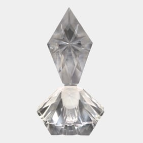 Vintage Octagonal Base Clear Crystal Glass Perfume Bottle With Snowflake Stopper