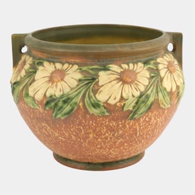 Roseville Dahlrose 1928 Vintage Art Pottery Ceramic Jardiniere For Pedestal 614-8