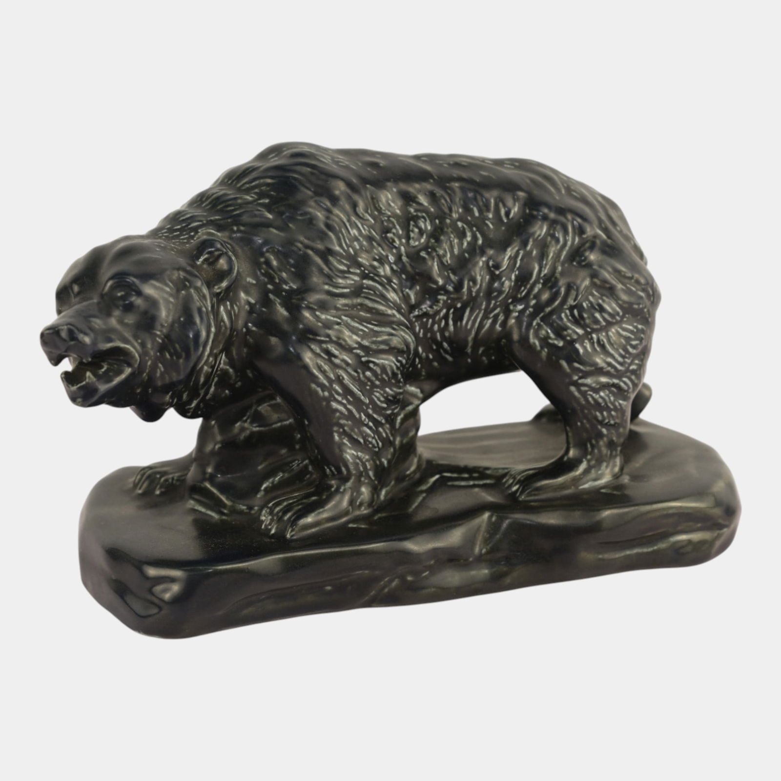Mosaic Tile Company Zanesville Pottery Green Black Grizzly Bear Figurine Statue: We offer in house shipping on all items. Plus spend $2000 on winning bids on qualified items and your shipping is free. Mosaic Tile Company Zanesville Pottery Green Black Grizzly Bear Figurine Statue