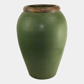 Ephraim Faience 2002 Experimental Artist Proof Acorn Green Floor Vase Kevin Hicks